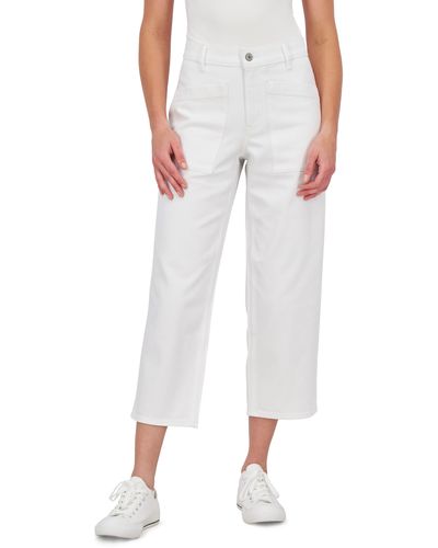 Lucky Brand High Waist Crop Wide Leg Jeans - White