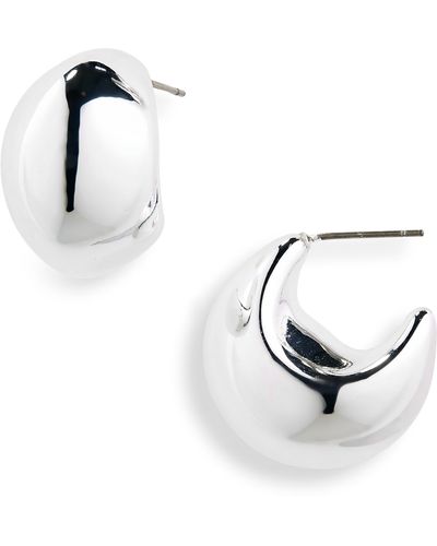 Nine West Bubble Huggie Hoop Earrings - White