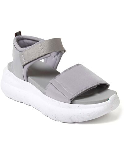 Dearfoams Odell Ankle Strap Platform Sandal - White