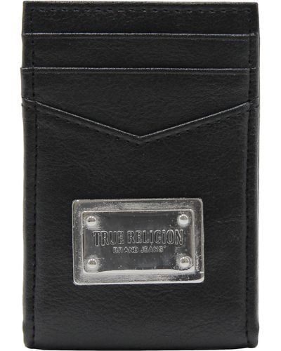 True Religion Front Pocket Card Case - Black