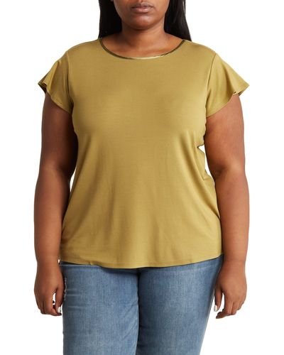 Tahari Flutter Cap Sleeve T-shirt - Multicolor