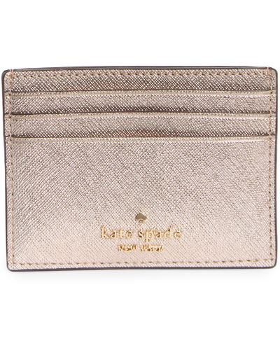 Kate Spade Slim Leather Card Case - Gray