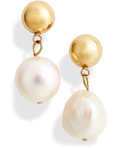 THE KNOTTY ONES Imitation Pearl Drop Earrings - White