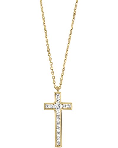 Bony Levy Florentine 18k Yellow Gold Diamond Cross Pendant Necklace - Metallic
