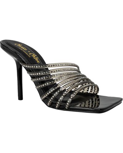 In Touch Footwear Nyra Crystal Embellished Lucite Sandal - Black