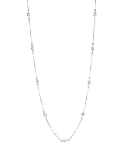 Nordstrom Endless Cz Station Necklace - White