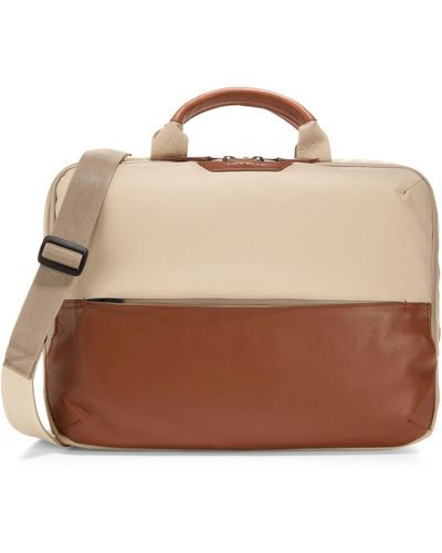 Cole Haan Go To Work Two-tone Canvas & Recycled Nappa Leather Briefcase - Brown