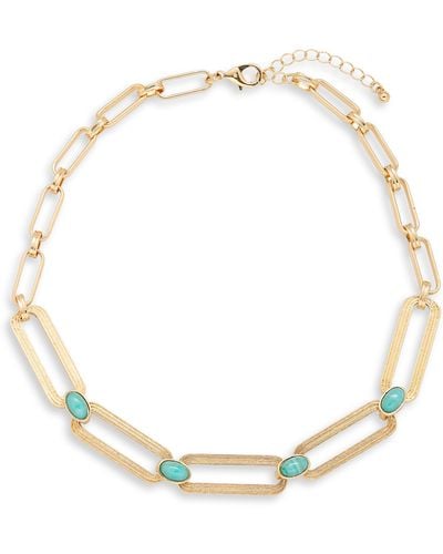 Nordstrom Mixed Paper Clip Chain Necklace - White