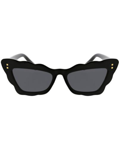BCBGMAXAZRIA 51mm Scalloped Cat Eye Sunglasses - Black