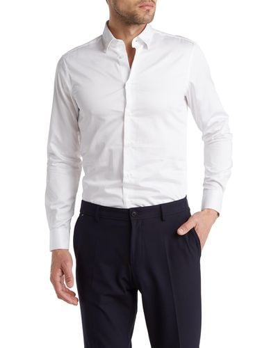 Class Roberto Cavalli Slim Fit Cotton Dress Shirt - White