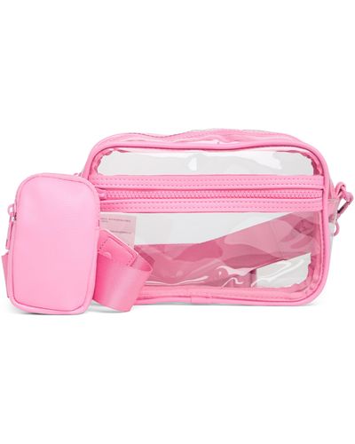 Madden Girl Clear Vinyl Camera Bag - Pink