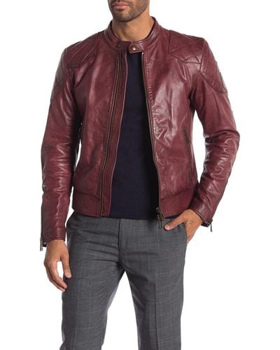 Belstaff Outlaw Oxblood Leather Jacket - Red