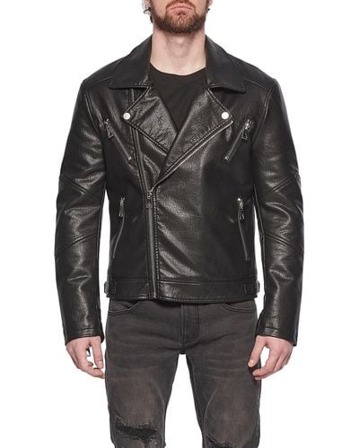 ELEVEN PARIS Faux Leather Moto Jacket In Jet Black At Nordstrom Rack