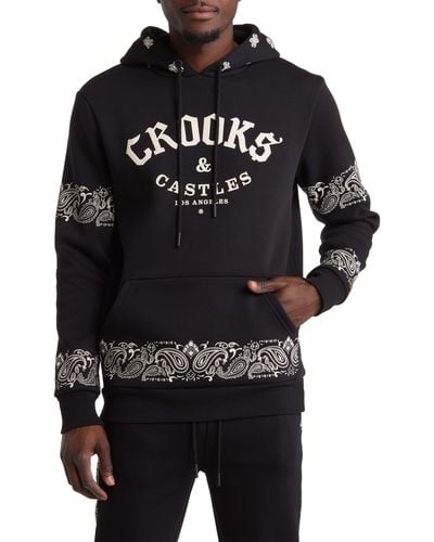 Crooks and Castles Paisley Knives Embroidered Hoodie - Black