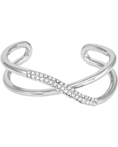 Vince Camuto Crystal Twist Cuff Bracelet - White