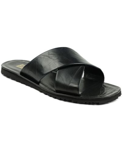Bruno Magli Amato Leather Slide Sandal - Black