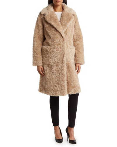 Donna Karan Faux Fur Coat - Natural