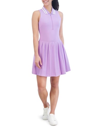 SAGE Collective Clubhouse Half Zip Polo Dress - Purple