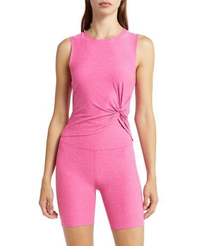 Beyond Yoga Front Twist Muscle Tank - Pink