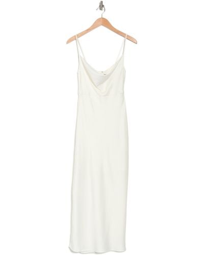 Taylor Dresses Cowl Neck Satin Gown In Ivory At Nordstrom Rack - White