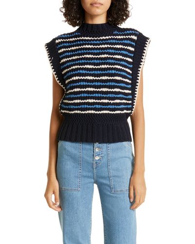 Veronica Beard Tarina Sweater Vest - Blue