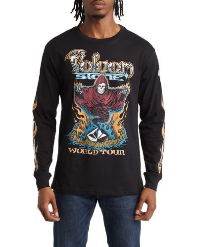 Volcom Stone Ghost Long Sleeve Graphic T-shirt - Black