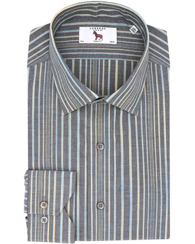 Lorenzo Uomo Trim Fit Stripe Dress Shirt - Multicolor