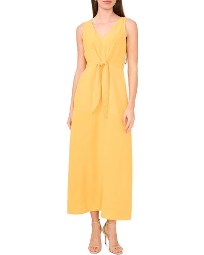Halogen® Front Tie Maxi Dress - Yellow