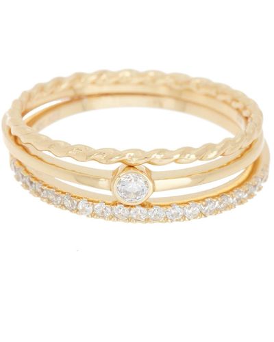 Adornia 14k Yellow Gold Plated Cz Stacking Ring