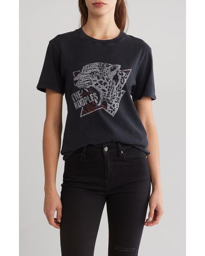 The Kooples Cheetah Jersey Graphic T-shirt - Black