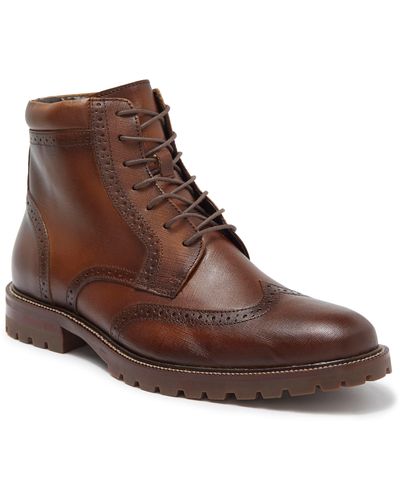 Johnston & Murphy Stratford Wingtip Leather Boot - Brown