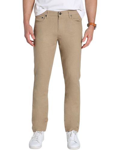 Jachs New York Straight Leg Linen Blend 5-pocket Pants - Natural