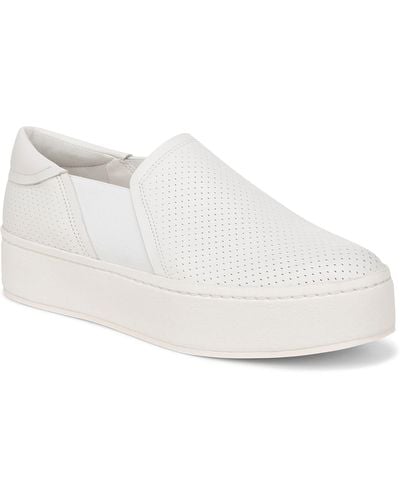 Vince Warren Perforated Platform Sneaker - White