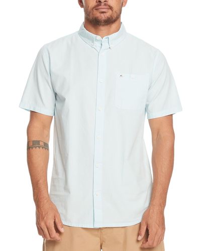 Quiksilver Winfall Regular Fit Solid Short Sleeve Button-down Shirt - White