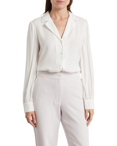 Love By Design Lana Collar Button-up Blouse - White