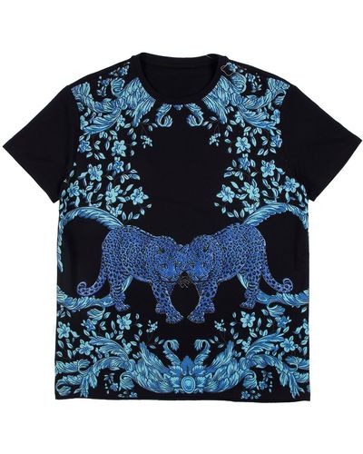 Xray Jeans Flower Leopard Graphic T-shirt - Black