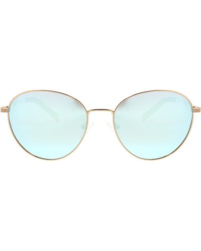 Hurley 60mm Polarized Round Sunglasses - Blue
