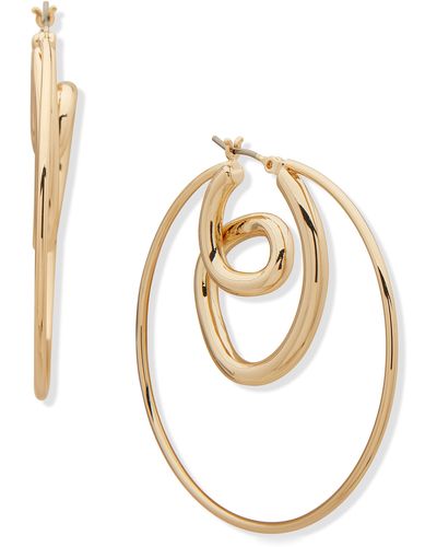 DKNY Aubrey Twist Hoop Earrings - Metallic