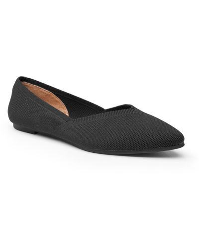 Me Too Sweetheart Almond Toe Flat In Black Sustainable Mesh At Nordstrom Rack