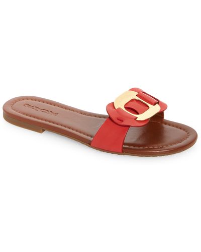 See By Chloé Buckle Slide Sandal - Red