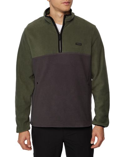 O'neill Sportswear Trvlr Conway Fleece Quarter Zip Pullover In Olive At Nordstrom Rack - Gray