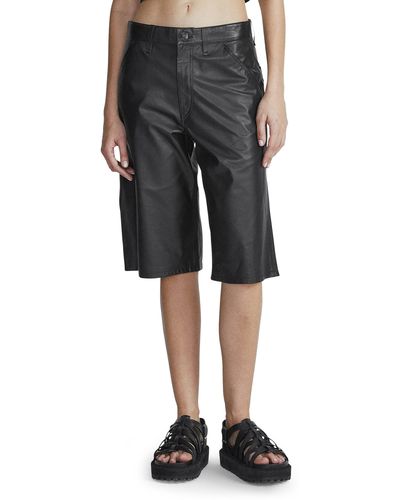 Rag & Bone Cavalry Leather Shorts - Black