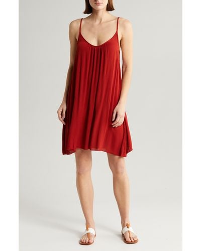 Elan Cover-up Slip Dress - Red