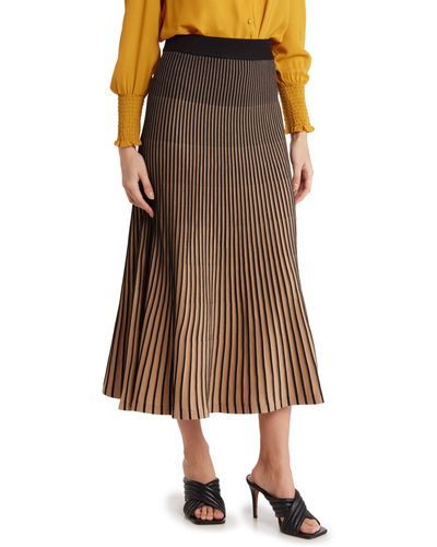 Nanette Lepore Ombré Sweater Knit Maxi Skirt - Brown