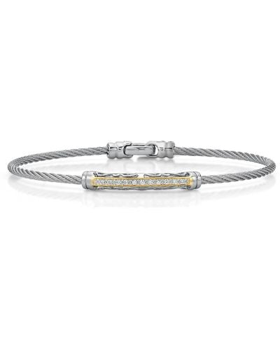 Alor 18k White Gold & Diamond Cable Bracelet - Gray