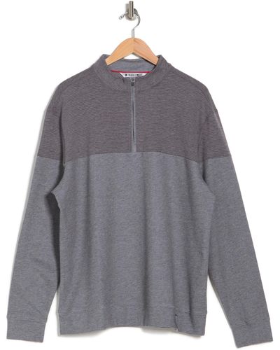 Black Clover Half Zip Pima Cotton Blend Pullover - Gray
