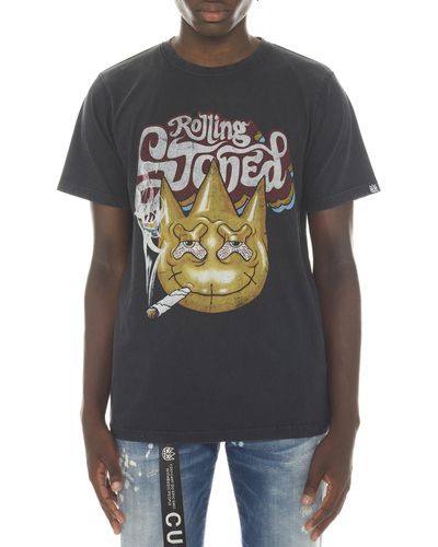 Cult Of Individuality Rolling Stones Cotton Graphic Tee - Gray