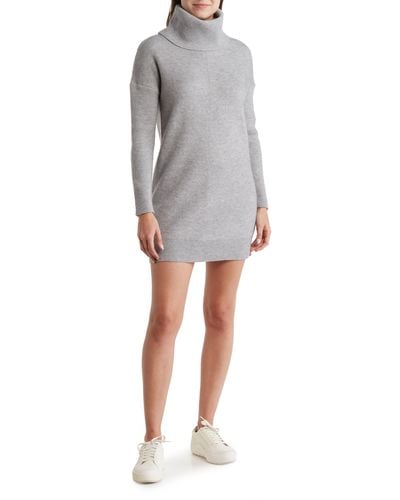 AREA STARS Turtleneck Sweater Dress - Gray