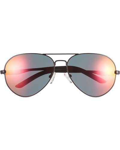 Hurley Wrapped Aviator 60mm Polarized Sunglasses - Multicolor