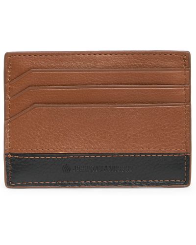 Johnston & Murphy Two-tone Weekend Leather Cardholder - Brown